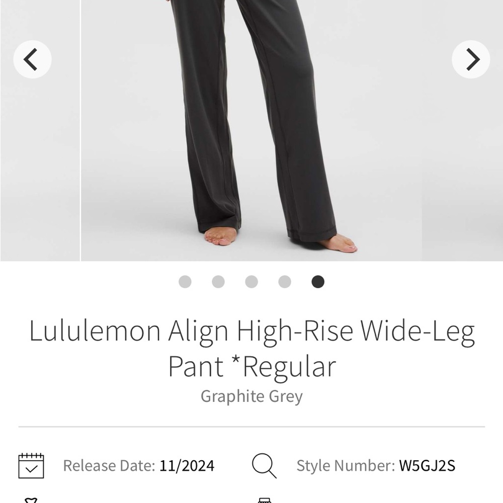 Lululemon Graphite Grey Wide-Leg Pants - Picture 4 of 10